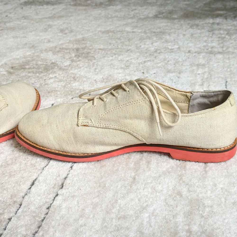 GH Bass & Co beige textile upper oxford shoes size 8.5 - Picture 8 of 15